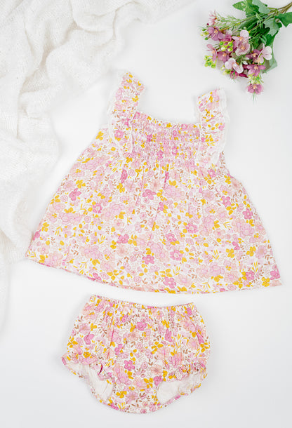 Lantana's girl's dress with bloomer set