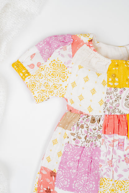 Patchwork dress with bloomer set