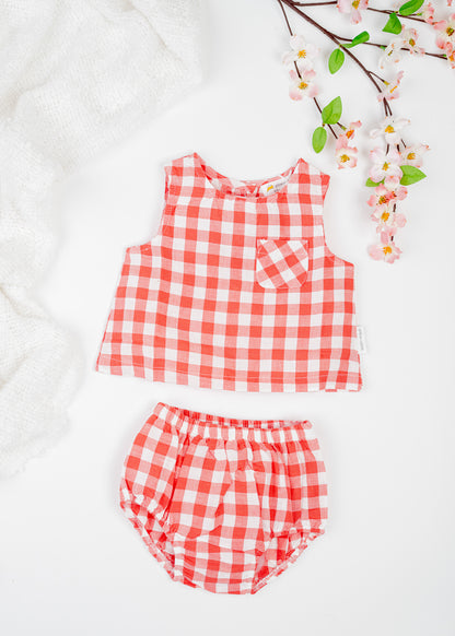 Infant jhabla set- sleeveless