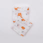Muslin squares with foxes in yoga poses print