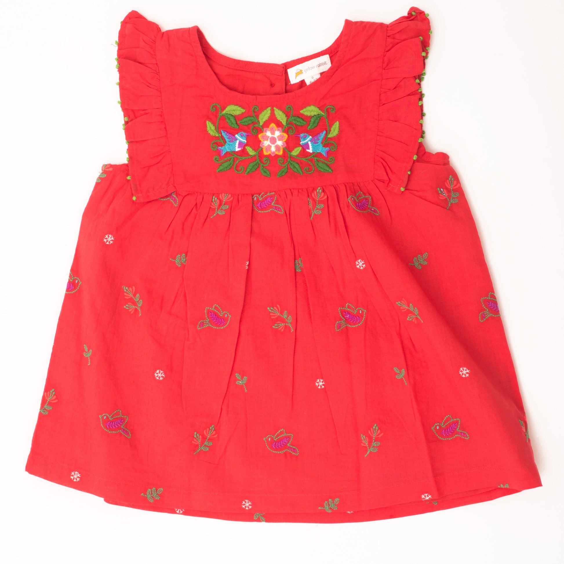 Red birdie dress