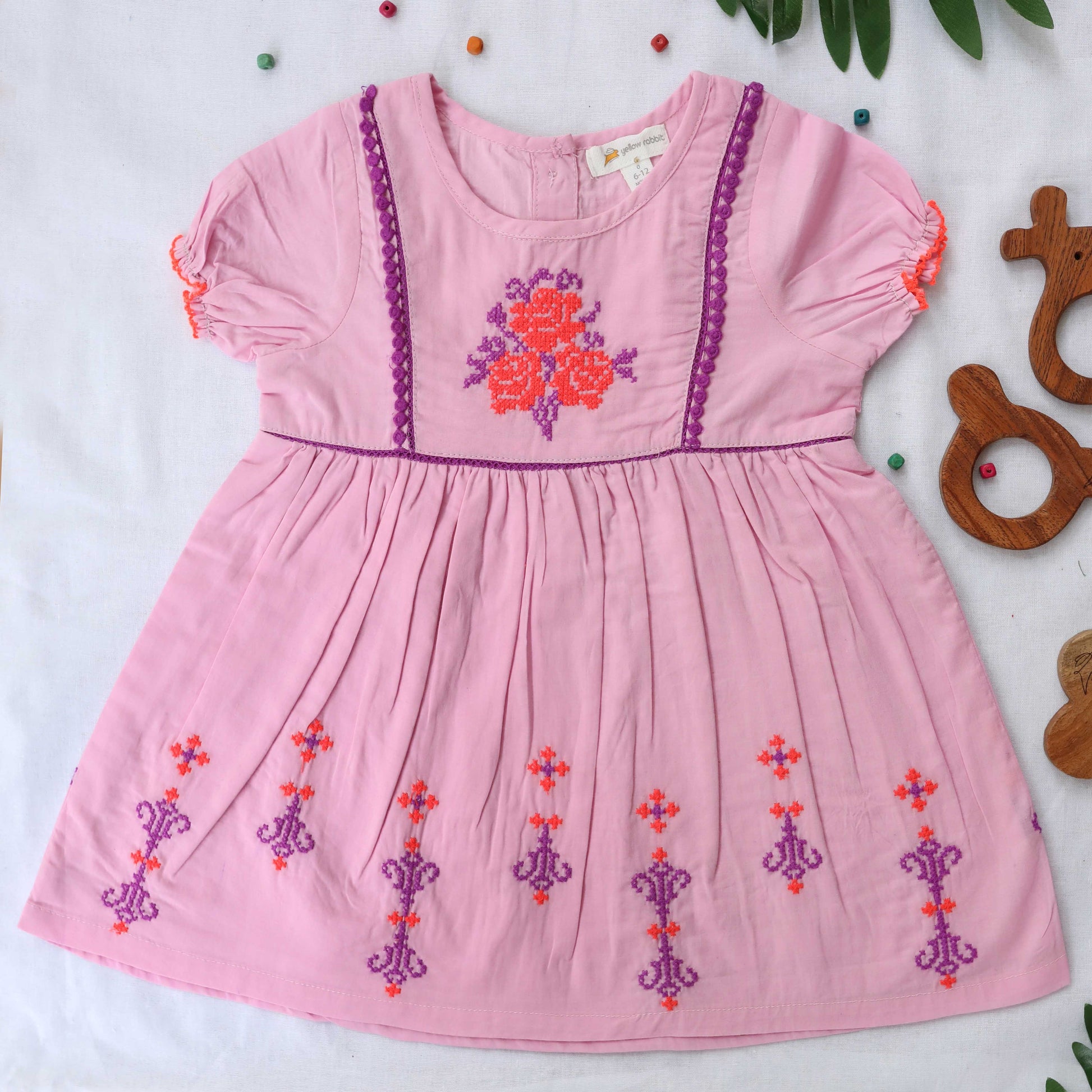 Rose cross stitch dress